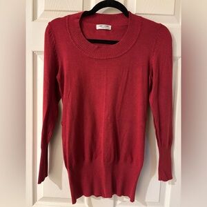 Anny Look Collection Tel Aviv Rust Red Crew Neck Sweater 95% Cotton Medium